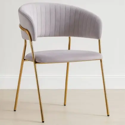 Buy Dining chair - Upholstered in Velvet - Lona Reddish orange 61147 - prices