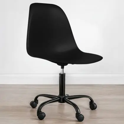 Buy Office Chair with Armrests - Wheeled Desk Chair - Black Brielle Frame Black 61268 home delivery 