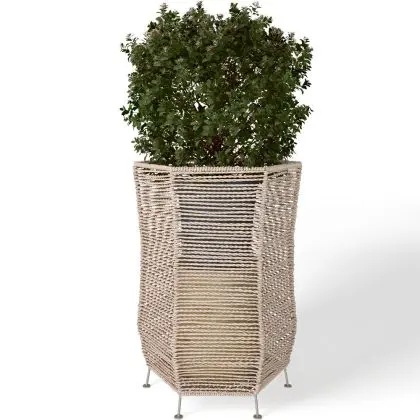 Buy Round Floor Planter - Boho Style - Gremah Natural 61246 with a guarantee 