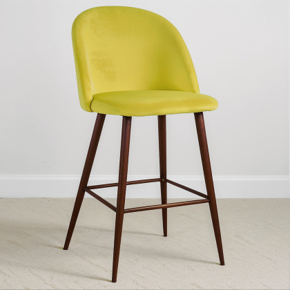 Buy Velvet Upholstered Stool - Scandinavian Design - 66cm - Bennett Yellow 61287 - prices 