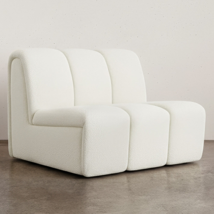 Buy Straight Module Sofa - Upholstered in Bouclé Fabric - Barkleyn White 61249 home delivery 