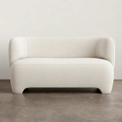 Buy 2/3 Seater Sofa - Upholstered in Bouclé Fabric - Janko White 61252 in the Europe 