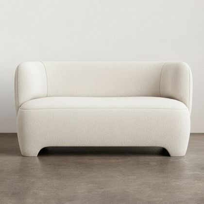 Buy 2/3 Seater Sofa - Upholstered in Bouclé Fabric - Janko White 61252 with a guarantee 