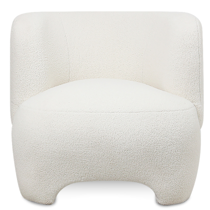 Buy  Upholstered Armchair - Bouclé Fabric Lounge Chair - Janko White 61296 - in the EU