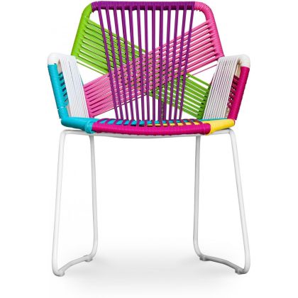 Buy Tropical Garden armchair - White Legs Multicolour 58537 with a guarantee 