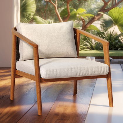 Buy Outdoor Teak Wood Armchair - Aran Natural 61325 in the Europe 