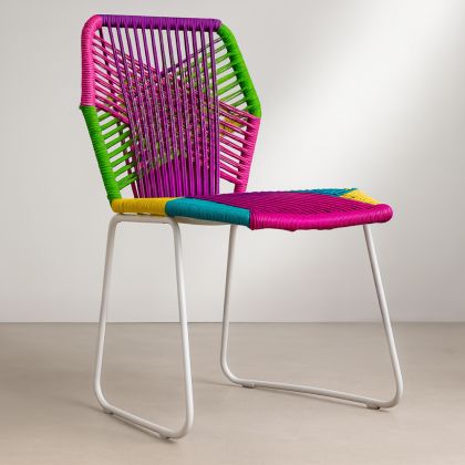 Buy Tropical Garden chair - White Legs Multicolour 58534 with a guarantee 