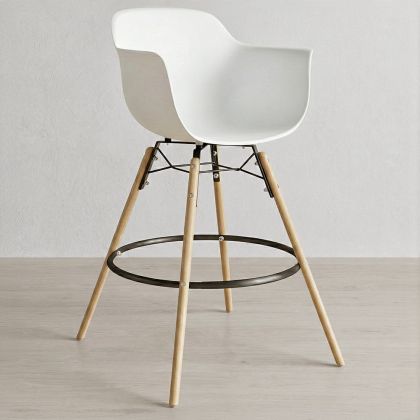 Buy Bar Stool Scandinavian Design - Wooden Legs - Skandiva Black 61553 - in the EU 