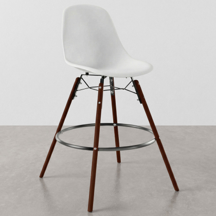 Buy Bar Stool - Scandinavian Design - Dark Wood Legs - Lumi White 61576 - prices 
