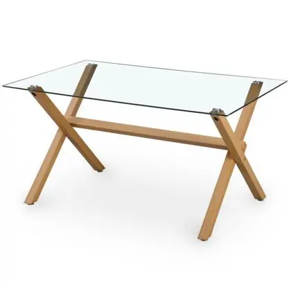 Buy Rectangular Dining Table - Scandinavian Design - 6 Diners - Liona Natural 61603 with a guarantee 