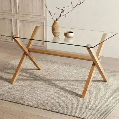 Buy Rectangular Dining Table - Scandinavian Design - 6 Diners - Liona Natural 61603 with a guarantee 
