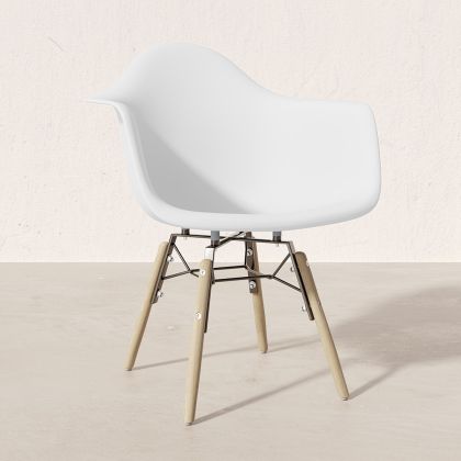 Buy Children's Chair Scandinavian Design - Wooden Legs - Skandiva White 61693 home delivery 