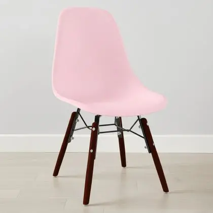 Buy Children Chair - Scandinavian Design - Dark Wooden Legs - Lumi Pink 61699 - prices 