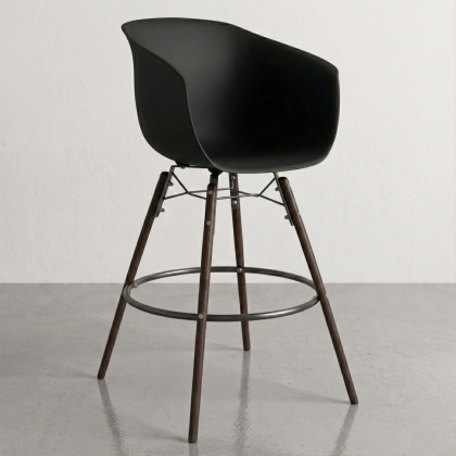 Buy Bar Stool - Scandinavian Style - Dark Wood Legs - Nubre Pastel blue 61733 with a guarantee 