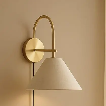 Buy Vintage Gold Wall Lamp with Plug and Switch - Lumella Brass 61745 - in the EU