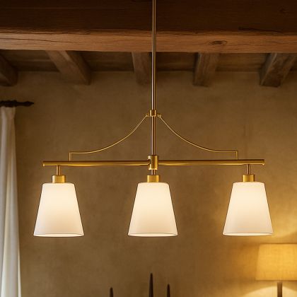 Buy Aged Gold Metal Ceiling Pendant Lamp with 3 Shades - Emberlux Gold 61736 - in the EU 