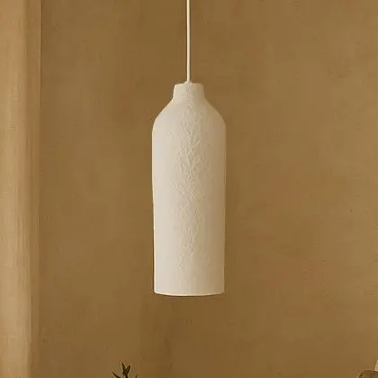 Buy Pendant lamp - Minimalist design - Stone-effect finish - Sinur III White 61740 in the Europe 