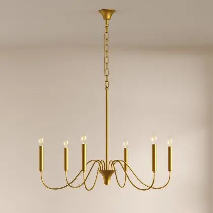 Buy Gold 6-Arm Pendant Lamp – Modern Chandelier Style in Metal - Aviana Gold 61742 at MyFaktory 