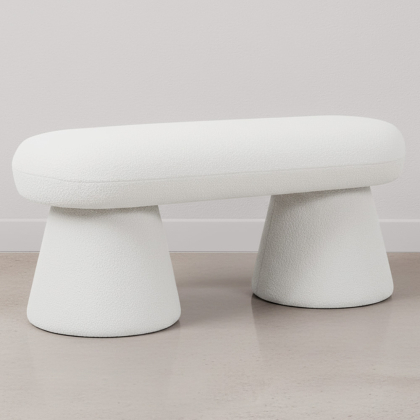 Buy Modern Style Bench Upholstered In Bouclé Fabric - Nuvora White 61774 - prices 