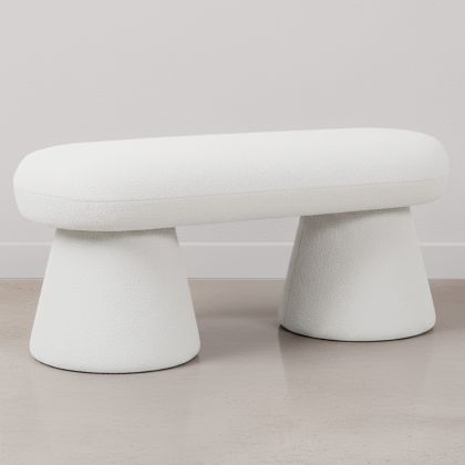 Buy Modern Style Bench Upholstered In Bouclé Fabric - Nuvora White 61774 - in the EU 