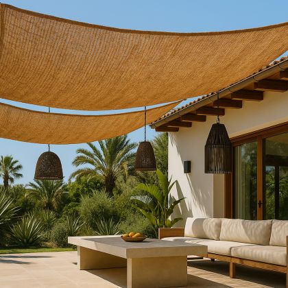 Buy Coconut fiber awning 10x1M - 100 % Natural shade sail Beige 61801 - in the EU 