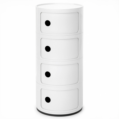 Buy Plastic Storage Chest - 4 Drawers - Modern Glossy Organizer - New Bili 4 White 61845 in the Europe 