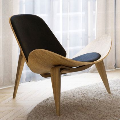 Buy Designer armchair - Scandinavian armchair - Fabric upholstery - Luna Light grey 16773 - prices