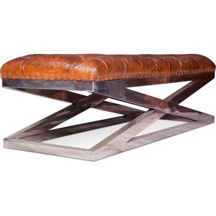 Buy Padded Bench Churchill Lounge - Premium Leather Light brown 48383 in the Europe 