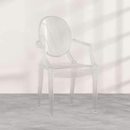 Buy Transparent Dining Chair - Armrest Design - Louis King Transparent 16461 - prices 