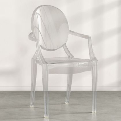 Buy Transparent Dining Chair - Armrest Design - Louis King Transparent 16461 - prices 