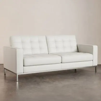 Buy Design Sofa Kanel (2 seats) - Premium Leather Black 13243 with a guarantee 