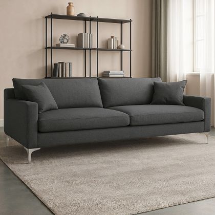 Buy Design Living-room Sofa - 3 seats - Fabric Dark grey 26729 in the Europe 