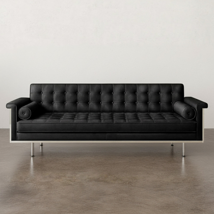 Buy Design Sofa Trendy (3 Seater) - Faux Leather Black 13259 home delivery 