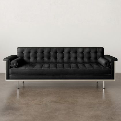 Buy Design Sofa Trendy (3 seats) - Faux Leather Black 13259 in the Europe 