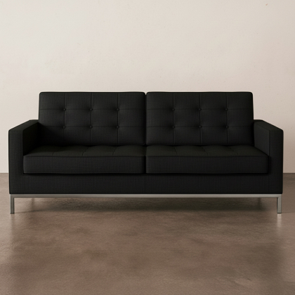 Buy Sofa Modern Design – 2 Seater – Fabric Upholstered – Kanel Black 13241 with a guarantee 