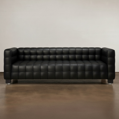 Buy Design Sofa Lukus (3 seater) - Faux Leather Black 13255 with a guarantee 
