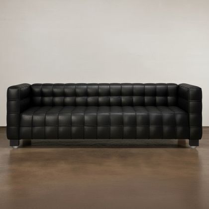 Buy Design Sofa Lukus (3 seats) - Faux Leather Black 13255 home delivery 