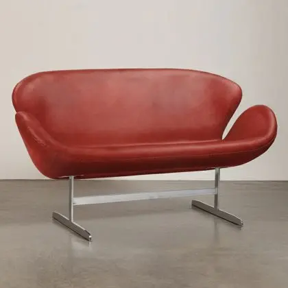 Buy Design Sofa - Swin Sofa (2 seats) - Premium Leather Black 13913 at MyFaktory 