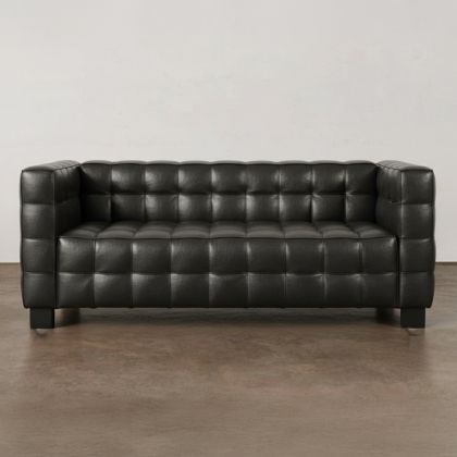 Buy Design Sofa Lukus (2 seats) - Premium Leather Black 13253 with a guarantee 