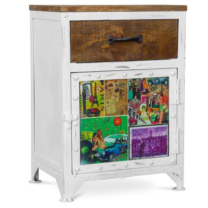 Buy Grange&Co Mango Bedside Table - Iron and Wood White 51299 in the Europe 
