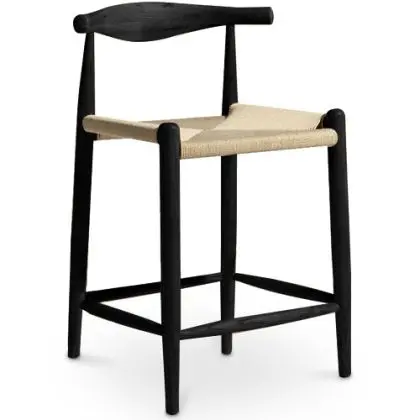 Buy Rope Design Bar Stool Boho Bali - 65cm - Wood Black 59882 - prices