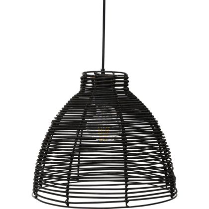 Buy Hanging Lamp Boho Bali Design Natural Rattan - Tui Black 60037 - prices