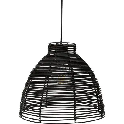 Buy Hanging Lamp Boho Bali Design Natural Rattan - Tui Black 60037 at MyFaktory