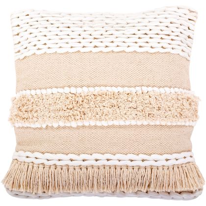 Buy Square Cotton Cushion in Boho Bali Style cover + filling - Hera White 60183 in the Europe