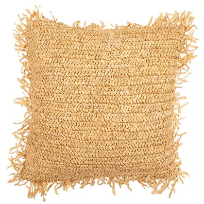 Buy Square Boho Bali Cushion, Raffia cover + filling - Alizon Natural 60197 at MyFaktory