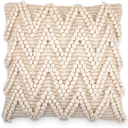 Buy Boho Bali Style Wool Cushion cover + filling - Chewuna White 60198 in the Europe