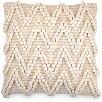 Buy Boho Bali Style Wool Cushion cover + filling - Chewuna White 60198 - prices