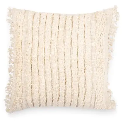 Buy Square Cotton Cushion in Boho Bali Style cover + filling - Forala Cream 60210 home delivery