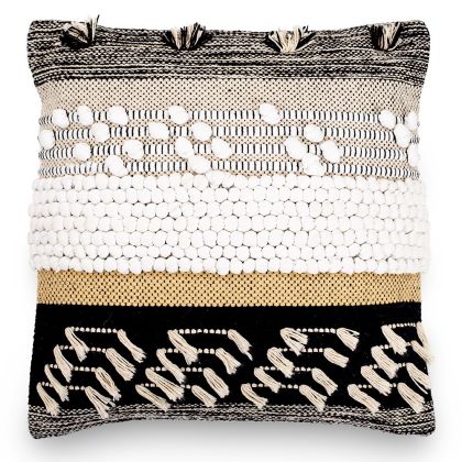 Buy Square Cotton Cushion in Boho Bali Style cover + filling - Claudia Multicolour 60215 at MyFaktory
