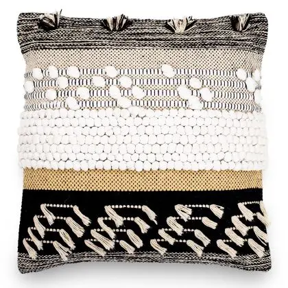 Buy Square Cotton Cushion in Boho Bali Style cover + filling - Claudia Multicolour 60215 at MyFaktory
